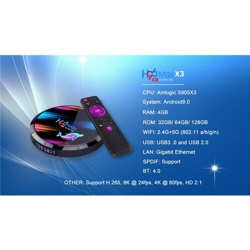 RIFF H96 MAX X3 Smart TV Box Amlogic S905X3 4Gb + 64Gb, (21155133) Cene