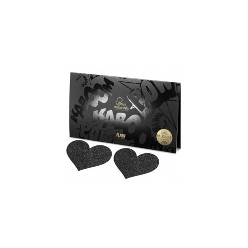 Bijoux Indiscrets Naljepnice za bradavice - Flash Heart, crne Slike