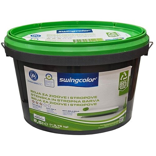 SWINGCOLOR Boja za zid i strop (Bijela, Mat, 2,5 l) Cijene