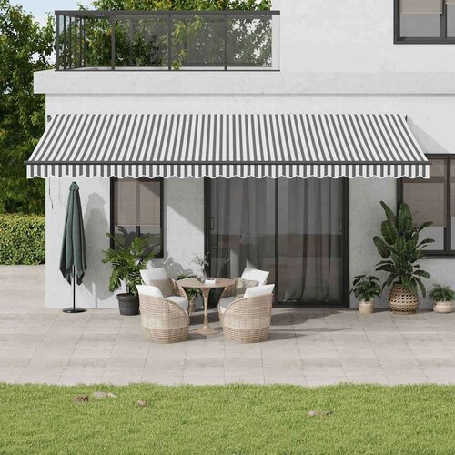 Tenda na ručno uvlačenje s LED diodama antracit&amp bijela Cene