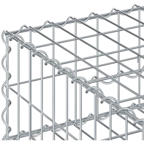  Gabionski uzdignuti krevet Srebrno 100 x 100 x 20 cm - 100 x 100 x 20 cm Slike