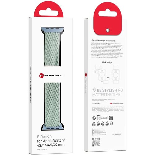 forcell narukvica za sat f-design FA02 za apple watch 42/44/45/49 mm svetlo zelena Cene