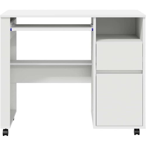  Stol s kotačićima Bijelo 91 x 50 x 77 cm Konstruirano drvo Slike
