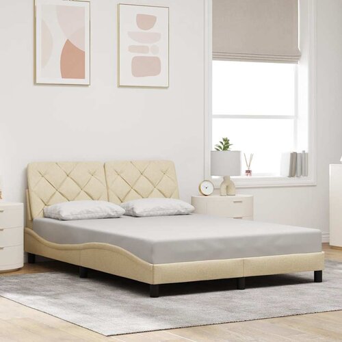 Furnova Posteljni okvir brez vzmetnice krem 140x190 cm blago, (21938238) Slike