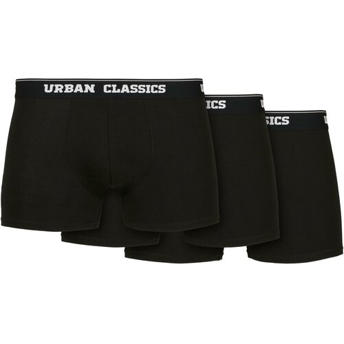 Urban Classics Plus Size Organic Boxer Shorts 3-Pack Black+Black+Black Cene