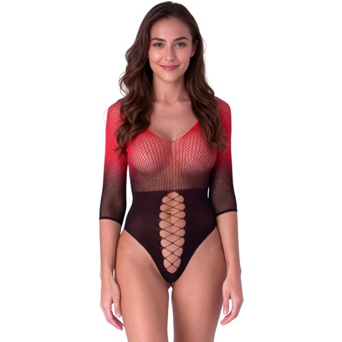 Passion Bodystocking BS118 Black-Red Cijene