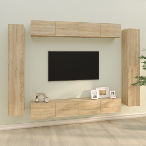  8-dijelni set TV ormarića boja hrasta sonome konstruirano drvo Cene