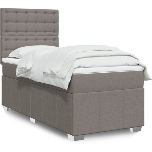 vidaXL Box spring postelja z vzmetnico taupe 90x200 cm blago Cene