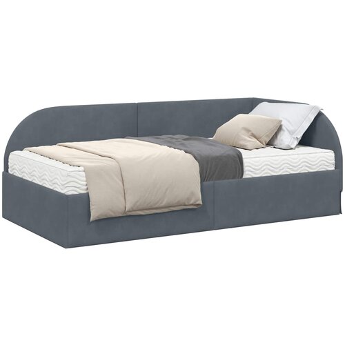 vidaXL Kotni okvir postelje z matrico z vzglavjem 2 pcs Siva Žamet, (5000155837) Cene