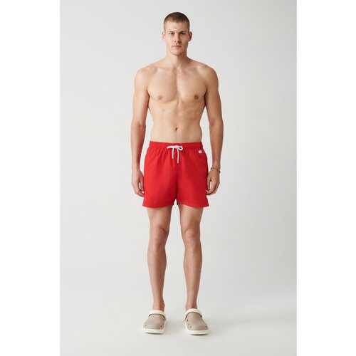 Avva Men's Red Quick Dry Standard Size Plain Special Box Swimsuit Marine Shorts Cene