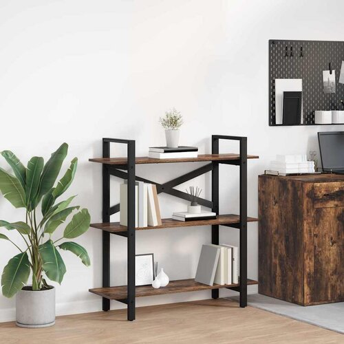 vidaXL Knjižna polica Dimljeni oreh 100 x 33,5 x 102 cm Cene