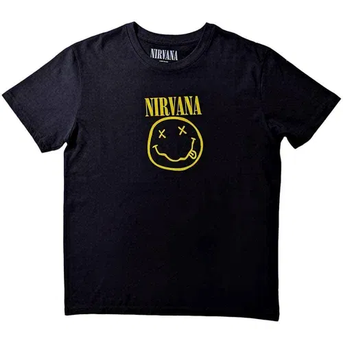 Nirvana Košulja Yellow Smiley Flower Sniffin' Unisex Black S