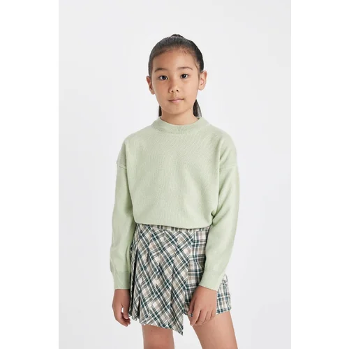 Defacto Girl's Standard Fit Crew Neck Sweater