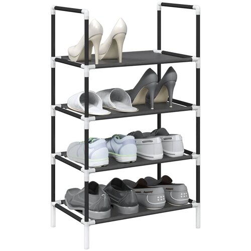 Furnova Shoe Rack 4-Tier Black 44x28x77 cm Netkana tkanina, (21954501) Cene