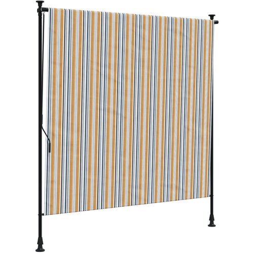 vidaXL Zunanje rolo senčilo rumeno in belo 200x270 cm tkanina in jeklo, (21144232) Cene