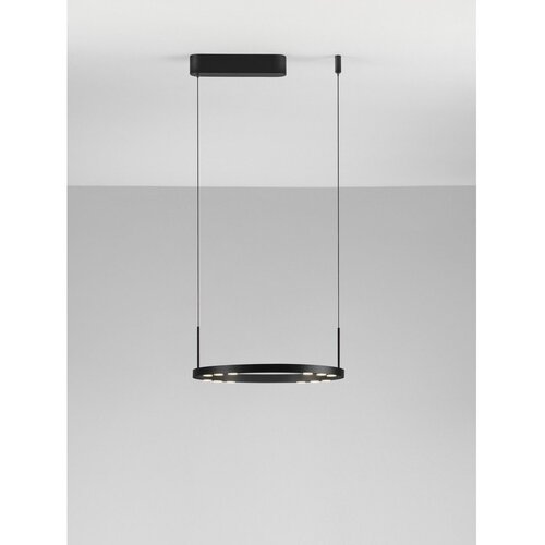 Nova Luce Mat črna aluminijasta LED zatemnitvena viseča svetilka &amp;oslash; 40 cm Lunette &amp;ndash; Slike