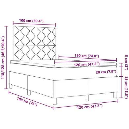 Box Spring Krevet s Madracem Plavi Mali Dvostruki Tkanina Slike