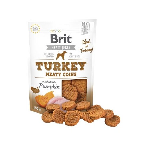 Brit Jerky Turkey Meaty Coins - Puran - poslastica za pse - 80 g, (21385652) Cene