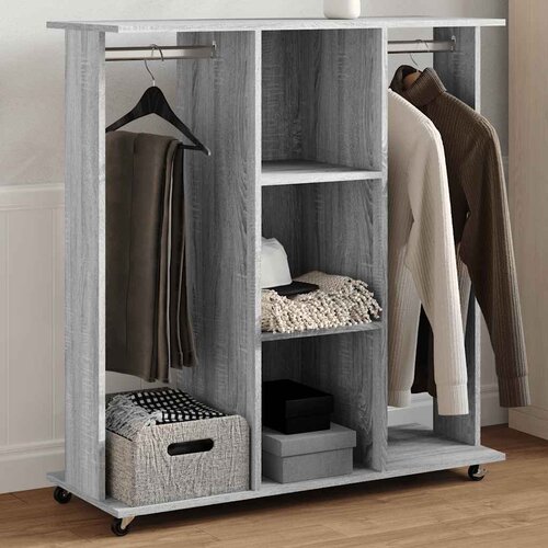 Furnova Garderobna omara siva sonoma s koleščki 102x38x110 cm inž. les, (21930154) Cene
