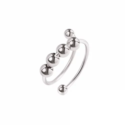 INF Antistresni prstani z vrtljivo darilno škatlo perlic Silver, (21238051)