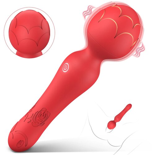 SuperLove Rose Blossom Magic Wand Red Slike