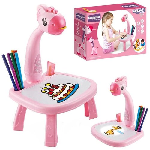 Woopie ploča za crtanje + flomasteri - žirafa roza Slike