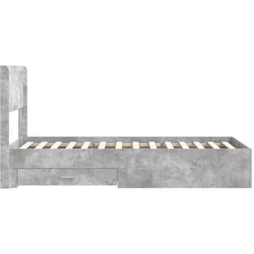  Okvir za krevet s pohranom i uzglavljem Betonska siva - Betonska siva 100 x 200 cm Slike