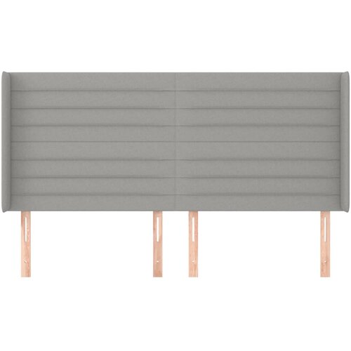  Uzglavlje s u&amp;scaron;ima svjetlosivo 203x16x118/128 cm od tkanine Slike