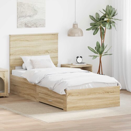  Krevetna konstrukcija s ladicama Sonoma hrast 75 x 190 cm Cene