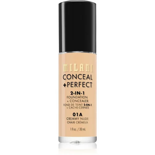 Milani Conceal + Perfect 2-in-1 Foundation And Concealer tekoči puder 01A Creamy Nude 30 ml