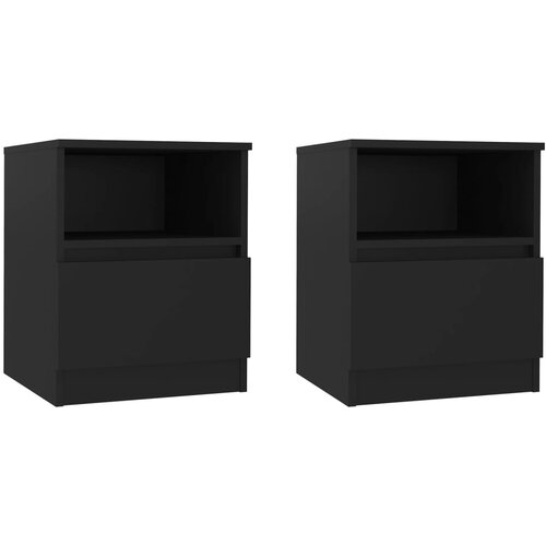 Maison Chic Dvo delni komplet Nočne omarice - Nočne mize črna 40x40x50 cm iverna plo&amp;scaron;ča, (21688835) Slike