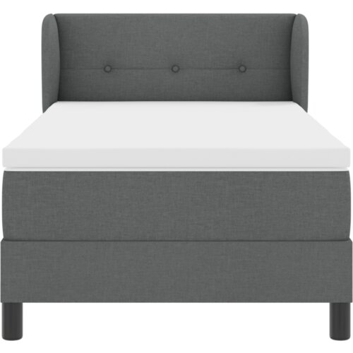 Box Spring Krevet s madracem Tamno siva 80x200 cm Tkanina Slike