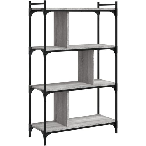 Maison Chic Knjižna omara - Knjižni regal 4-nadstropna siva sonoma 76x32x123 cm inž. les, (21725701) Cene