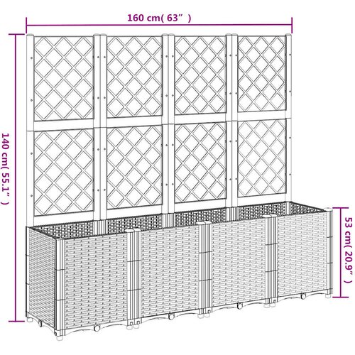  Vrtna sadilica s re&amp;scaron;etkom plava siva 160 x 40 x 140 cm PP Slike