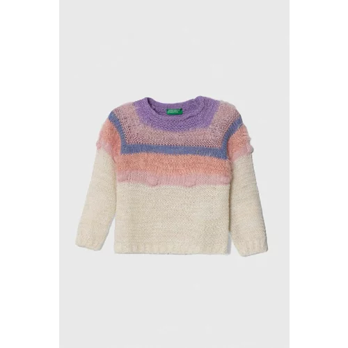 United Colors Of Benetton Otroški pulover s primesjo volne bež barva