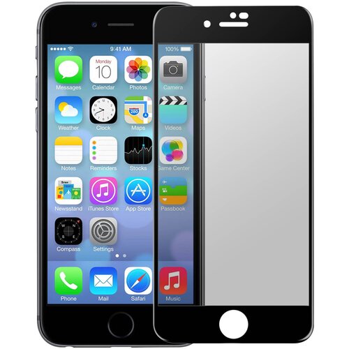AVIZAR Film za zaslon iz kaljenega stekla 9H Anti-spy, popolna oprijemljivost - prozoren crn obris str. Apple iPhone SE 2022, 2020 in iPhone 8, 7, (20607203) Slike
