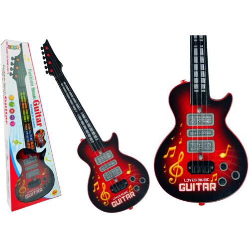 Electric Guitar Star Strings Coloured Diodes Red Slike
