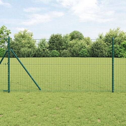 VidaXL Stupovi ograde 26 kom Zelena &amp;Oslash;32 mm 150 cm Galvanizirani čelik Slike