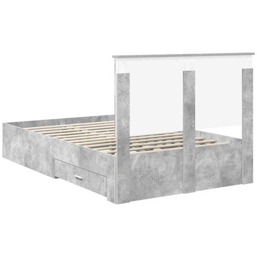  Okvir za krevet s uzglavljem Betonski sivi 120 x 190 cm Slike