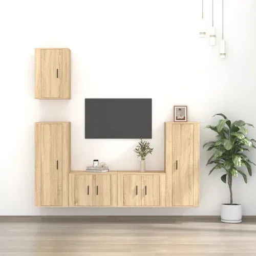 vidaXL 5-dijelni set TV ormarića boja hrasta sonome konstruirano drvo