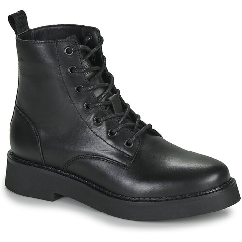 Tommy Jeans Pol&amp;scaron;kornji TJW LACE UP FLAT BOOT Črna Slike