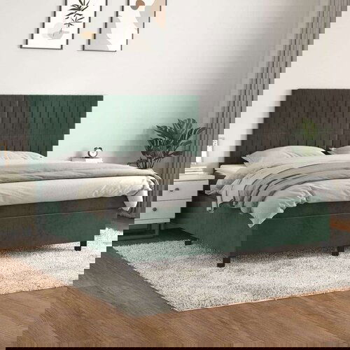  Krevet s oprugama i madracem tamnozeleni 180x200 cm bar&amp;scaron;unasti Slike