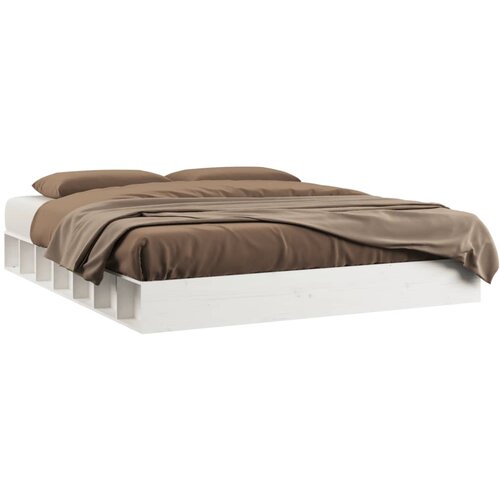 vidaXL Posteljni okvir bel 180x200 cm 6FT trden les, (20905524) Cene