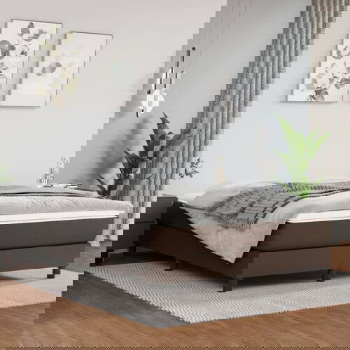 The Living Store Posteljni okvir rjav 140x200 cm umetno usnje - Box Spring Posteljni Okvir, (21517047) Slike