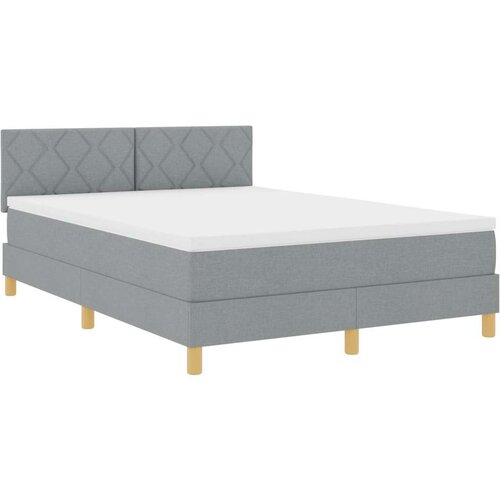 vidaXL Box Spring krevet s madracem svjetlosive boje 140x190 cm Tkanina Cijene