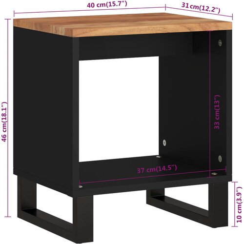  Stolić za kavu 40x31x46 cm od drva bagrema i konstruiranog drva Slike