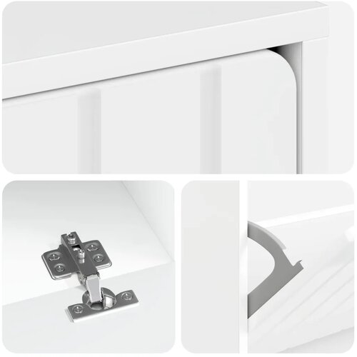  Ormar za cipele ZWOLLE 78 x 24 x 103 cm Konstruirano drvo - Bijela visokog sjaja Slike