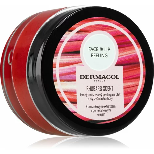 Dermacol Face & Lip Peeling Rhubarb šećerni peeling za usne i lice 50 ml