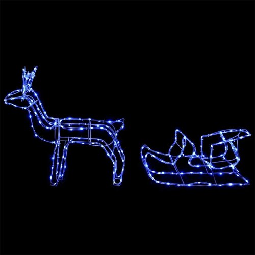  Božićna dekoracija s jelenom i sanjkama LOVIISA 240 LED lampica - Plava Slike