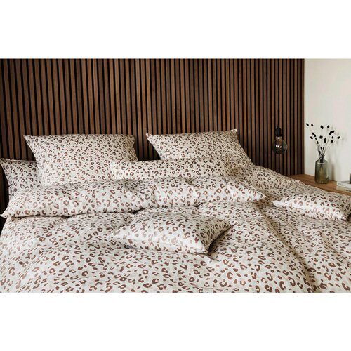 Elegante POSTELJNINA LEOLOOK 140/200 cm mako saten rjava Slike